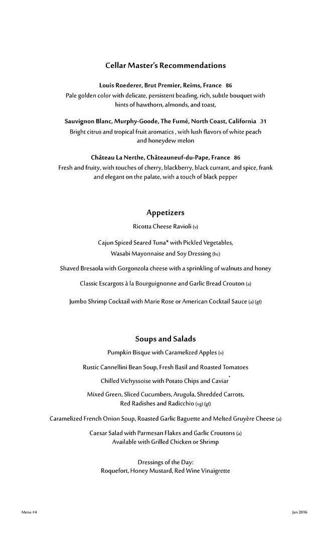 Azamara Discoveries Restaurant Menus (January 2016) Cruise Critic